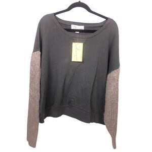 Vintage Havana Drop Shoulder Raglan Chunky Knit Sleeve Cozy Casual Pullover L